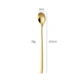 Long handle 304 stainless steel golden spoon, perfect for coffee, tea, and ice drinks. - Short Gold