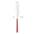 Cuchillo de mantequilla de acero inoxidable con mango rojo, espátula de 16.5cm para queso. - Cuchillo de mantequilla rojo y plata