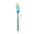 Rainbow stainless steel dinner fork with hammer texture, size 20.5x2.7cm, weight 63g. - Dinner Fork / AB Color