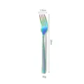 Rainbow stainless steel hammered dinner fork, 18cm long western tableware for home and hotel. - Medium Fork / AB Color