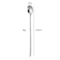 Stainless steel long handle mixing spoon variant, 23.5cm length, elegant tableware design. - Long Natural Color