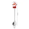 Weihnachten Edelstahl Löffel mit süßem Weihnachtsmann Silikon Aufsatz festliches Besteck - Weihnachtsmann Löffel / Silber