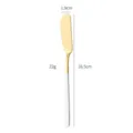 Cuchillo para mantequilla de acero inoxidable dorado y blanco, cuchillo para mermelada - Cuchillo de mantequilla blanco y dorado