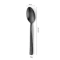 Black hammered stainless steel spoon, 20.5cm length, elegant modern tableware for home and hotel. - Black Dining Spoon