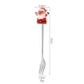 Weihnachten Edelstahl Kaffeelöffel Kuchengabel mit süßem Weihnachtsmann Silikon Deko 17cm - Weihnachtsmann Gabel / Silber