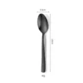 Black stainless steel spoon with unique hammered texture handle finish, elegant tableware piece. - Black Medium Spoons