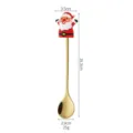 Weihnachten Weihnachtsmann Edelstahllöffel süßes festliches Geschirr Geschenk 16,3 cm lang - Weihnachtsmann-Löffel / Gold