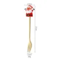 Weihnachten Santa Edelstahl Gabel, goldene Dessert Kuchengabel mit süßem Silikon Figuren Aufsatz. - Weihnachtsmann-Gabel / Gold
