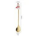 Weihnachten Schneemann Edelstahl Kaffeelöffel süßes Feiertag Dessert Geschirr Spezifikation - Schneemann-Löffel / Gold