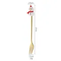 Weihnachten Edelstahl Schneemann Dessertgabel mit süßem Silikonaufsatz, 17cm Länge. - Schneemann-Gabel / Gold