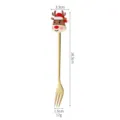 Weihnachtlicher Elch Edelstahl Kaffeelöffel und Kuchengabel mit Silikonkopf Neu 16cm - Elch-Gabel / Gold