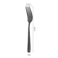 Schwarze Edelstahl Essgabel, 20cm lang mit ergonomischem Griff, langlebiges Besteck. - Tafelgabel / Schwarz