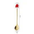 Goldener Weihnachtslöffel mit süßer Weihnachtsmütze, edles Besteck für festliche Feiertage. - Weihnachtsmützen-Stil Löffel / Einzelpackung / Gold