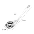 Stainless steel soup spoon, home kitchen ladle with comfortable long handle, 23cm length. - Natural Color Soup Ladle / 23cm / Silver