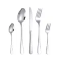 Set Posate in Acciaio Inossidabile 5 Pezzi Argento Cucchiaio Forchetta Coltello Tavola - Five-Piece Set / Argento