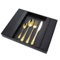 Gold Stainless Steel Cutlery Set 4-Piece Tableware Flatware Gift Box Luxury Kitchen - 24-Piece Gold Set