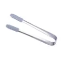 Stainless steel ice tongs with silicone tips, non-slip mini food tongs for bar and kitchen. - Natural Color Tongs