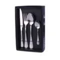 Set di posate da 4 pezzi in acciaio inossidabile con elegante confezione regalo nera. - Sedici Pezzi / Argento