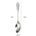 Cuchara de sopa vintage de acero inoxidable estilo retro de corte vajilla 20cm - Cuchara real plateada
