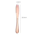 Rose gold stainless steel butter knife, cheese spreader with holes and serrated edge 20.6cm - Rose Gold Cheese Knives