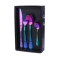 Set posate in acciaio inox arcobaleno 4 pezzi scatola stoviglie cucina regalo - Sedici Pezzi / Aurora boreale