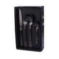 Set di posate in acciaio inossidabile nero forchetta coltello cucchiaio confezione regalo - Sedici Pezzi / Nero