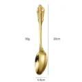 Luxus goldener Edelstahl Vintage Löffel 20cm Größenspezifikation Diagramm Variante - Glänzender goldener königlicher Löffel