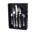 Set di posate in acciaio inox con coltello forchetta cucchiaio in scatola regalo. - Set da 20 pezzi / Argento