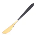 Stainless steel butter knife with gold blade and black handle for modern dining table setting - Dagger / Black & Gold
