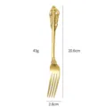 Goldene edelstahl gabel vintage gepraegt europaeischer stil tisch besteck 20.6cm lang - Glänzende goldene königliche Gabel