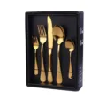 Set di posate in acciaio inossidabile dorato con elegante scatola regalo nera cucina - Set da 20 pezzi / Oro