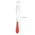 Roestvrijstalen Boter Mes met Rode Handvat voor Brood Jam Kaas Spatel 20.6cm - Rood-zilveren kaasmes