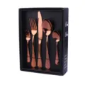 Set posate in acciaio inossidabile oro rosa coltello forchetta cucchiaio confezione - Set da 20 pezzi / Oro rosa