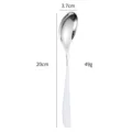Stainless steel crescent spoon with elegant white handle, 20cm length for modern dining use. - White & Silver Spoons