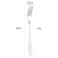 Stainless steel dinner fork with slim white handle elegant modern cutlery table flatware - White Silver Fork