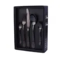 Set di posate in acciaio inossidabile nero con confezione regalo, coltello e cucchiaio. - Set da 20 pezzi / Nero