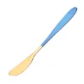 Stainless steel butter knife with blue handle and gold serrated blade for kitchen dessert cake - Dagger / Blue Gold