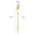 Gold 304 stainless steel dinner fork, elegant tableware, 21cm length with size guide. - Gold Dinner Fork