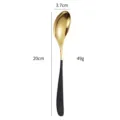 Stainless steel crescent dinner spoon with elegant black and gold finish, 20cm long. - Black and Gold Spoons