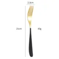 Modern gold and black stainless steel dinner fork with matte handle for dining table. - Black Gold Fork