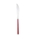 Edelstahl Steakmesser im koreanischen Stil mit rotem Griff, scharfe Klinge für Küche. - Rot-silbernes Steakmesser