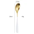 Crescent 304 stainless steel gold and white spoon, length 20cm, elegant western tableware. - White & Gold Spoons