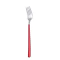 Edelstahl Gabel mit rotem Griff elegantes modernes westliches Besteck für den Tisch - Rot-silberne Tafelgabel