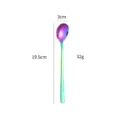 Rainbow Long Handled Stainless Steel Spoon Coffee Stirring Spoon 19.5cm Kitchen Tableware - Short (19.5cm) / AB Color