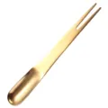 Gold stainless steel fruit fork and spoon dual-purpose dessert cutlery for kitchen use. - Gold Fork