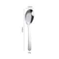 Stainless steel flat bottom soup spoon, 14.8cm long 34g durable kitchen dining spoon. - Small (410 Stainless Steel) / Silver