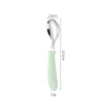 Stainless steel baby spoon with green handle, portable toddler tableware 12.5cm - Spoon / Single Piece / Nordic Green