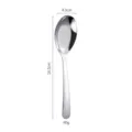 Stainless steel flat bottom spoon 304 thickened dinner soup spoon for home restaurant use. - Medium (410 Stainless Steel) / Silver