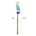 Rainbow stainless steel dinner fork slim waist design 19.5cm 28g table fork for steak - Dinner Fork / AB Color