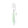 Stainless steel kids fork toddler tableware cute green handle portable cutlery item - Fork / Single Piece / Nordic Green
